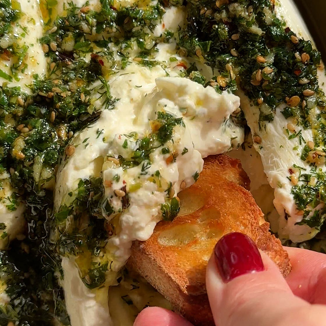Burrata with Herb Dipping Oil