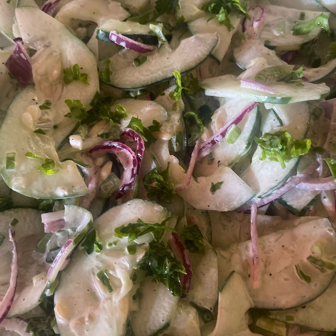 obsessively good avocado cucumber salad