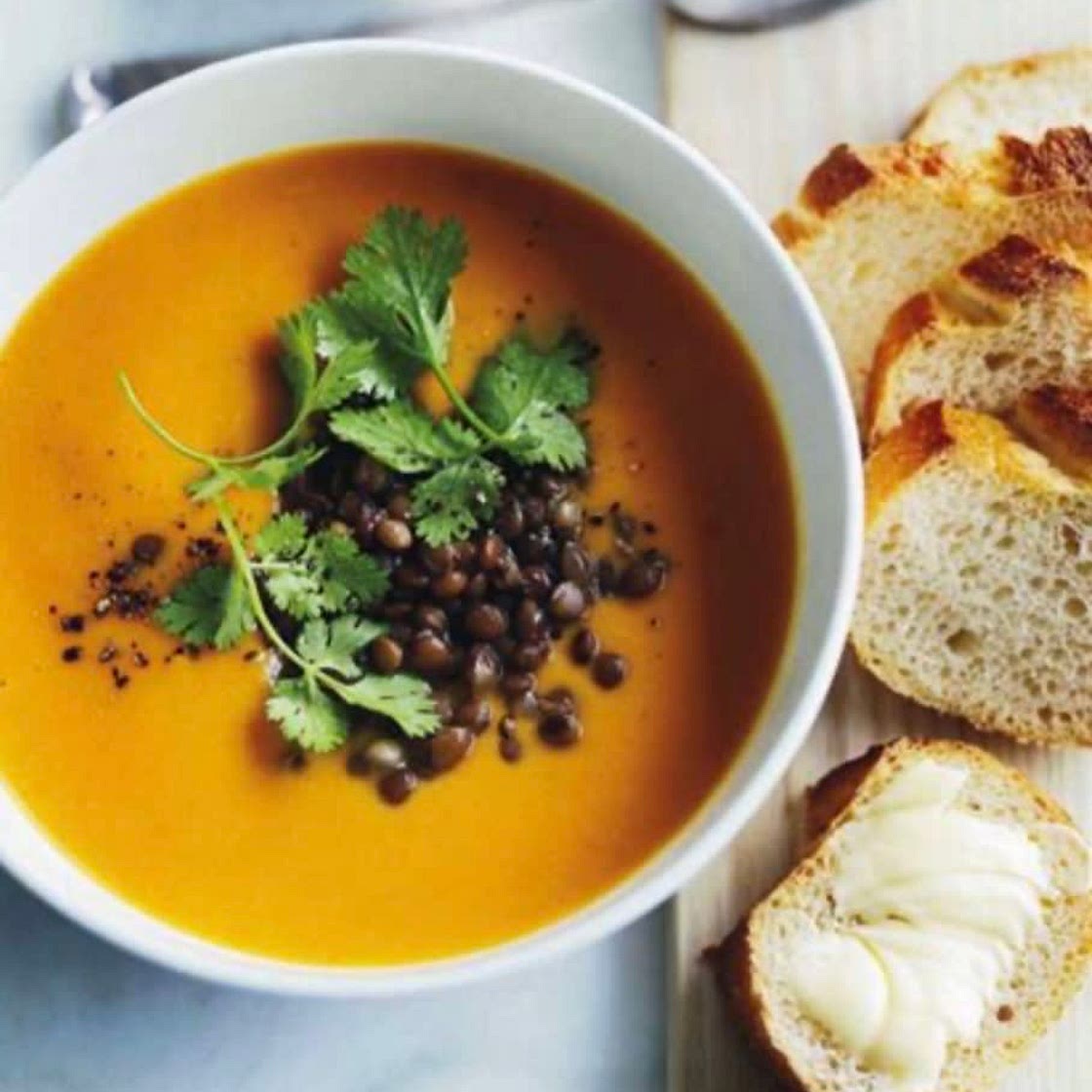 Lentil, Sweet Potato & Coconut Soup