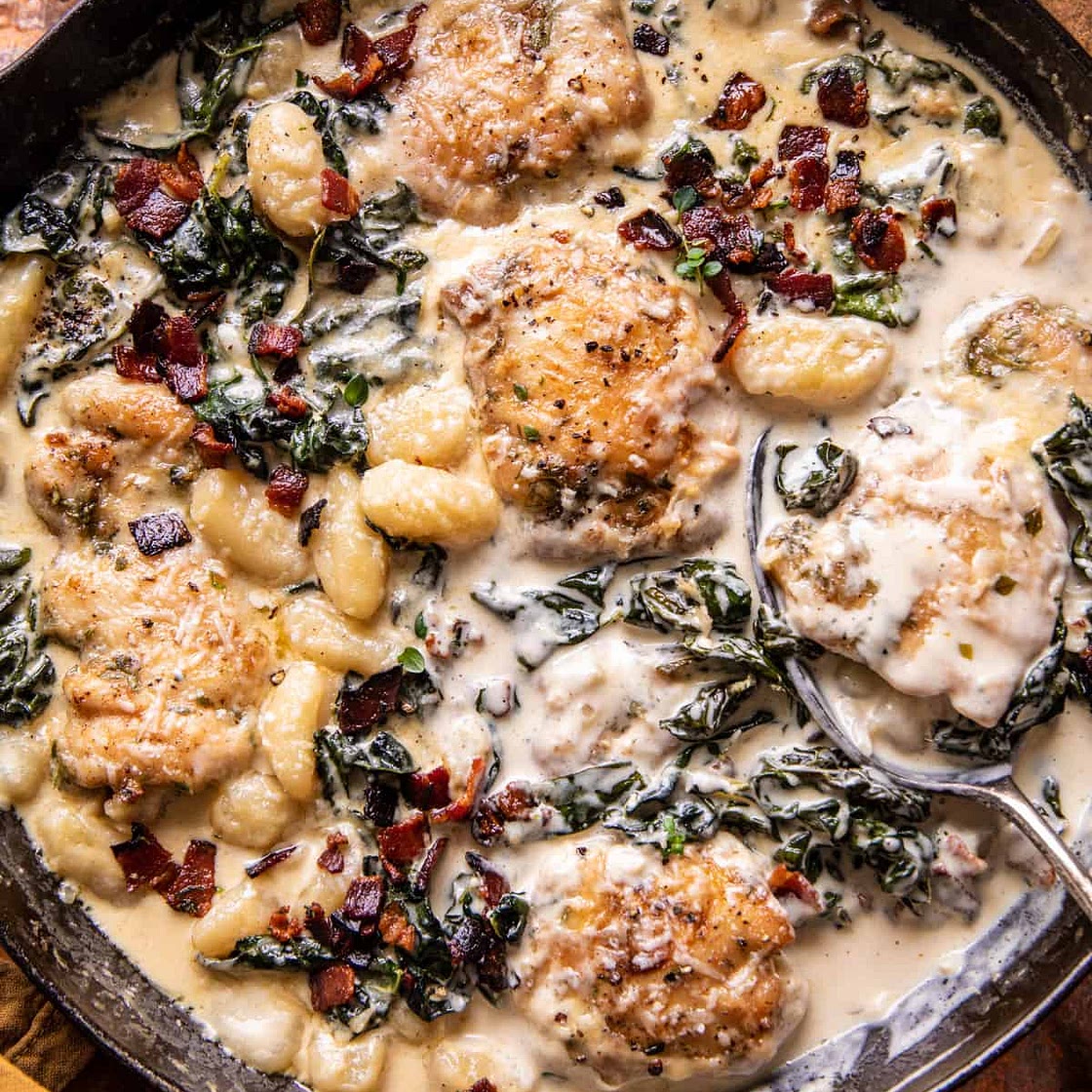 Skillet Creamy Chicken and Parmesan Gnocchi