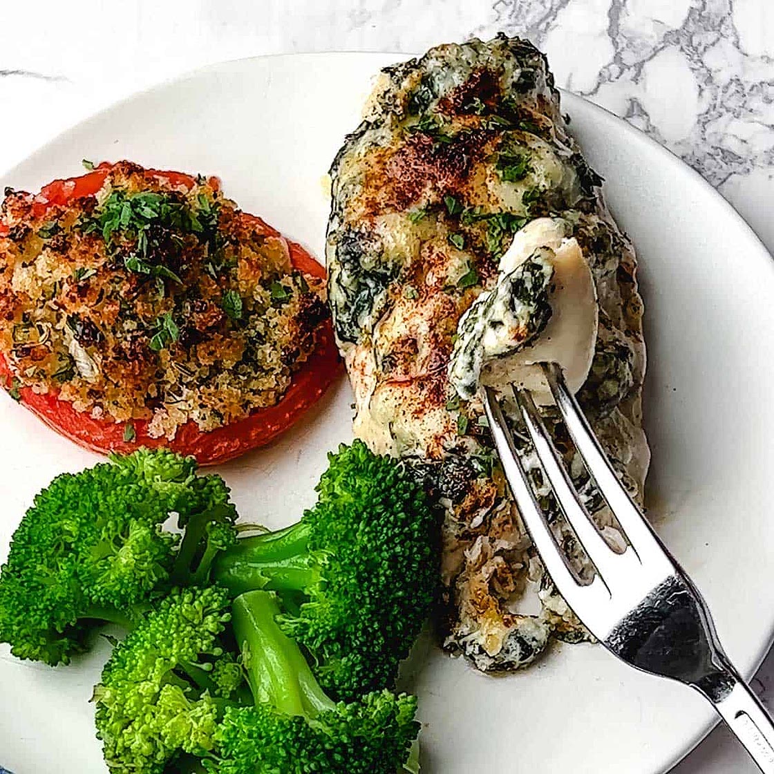 Hasselback Chicken with Spinach Boursin Cheese Stuffing