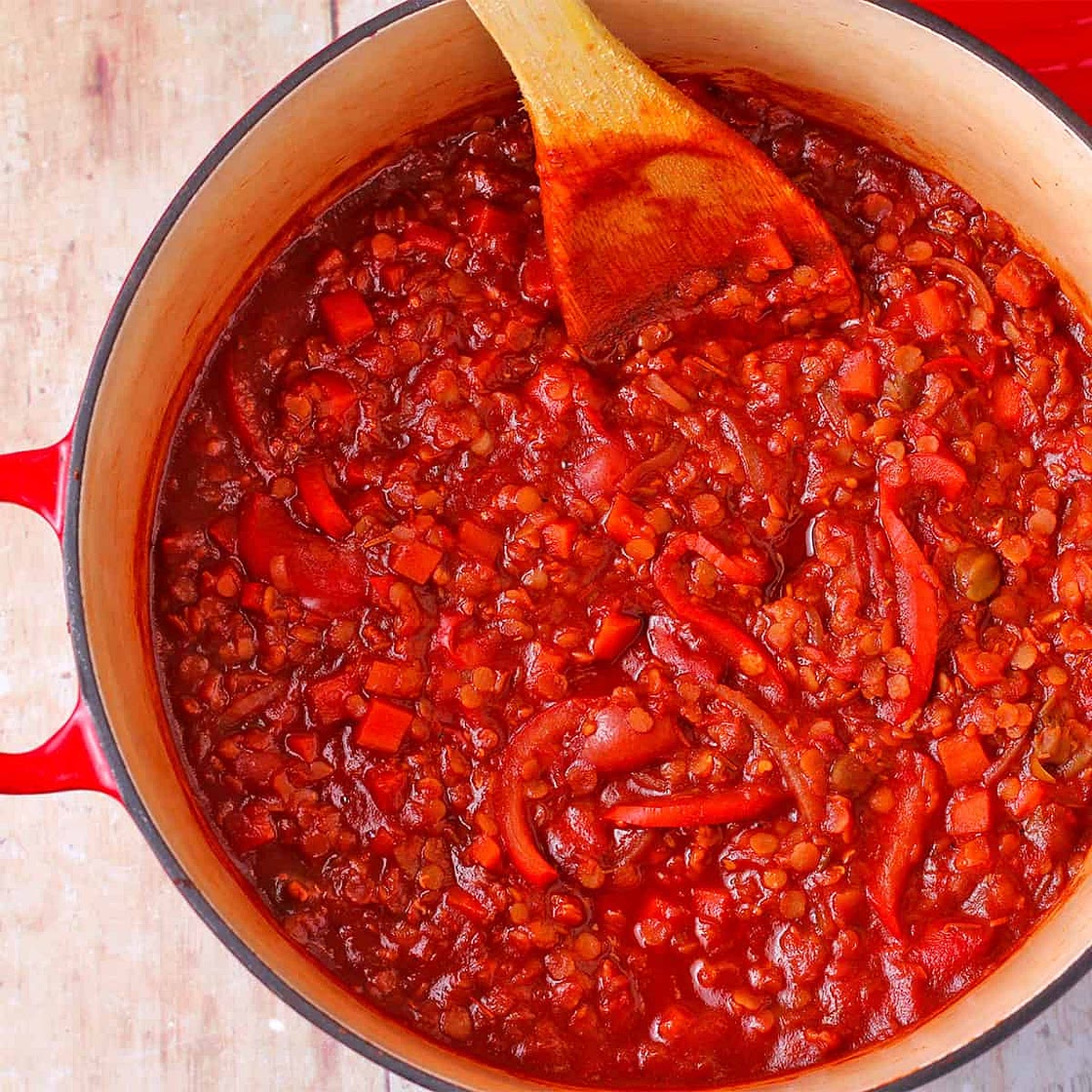 one-pot lentils cacciatore