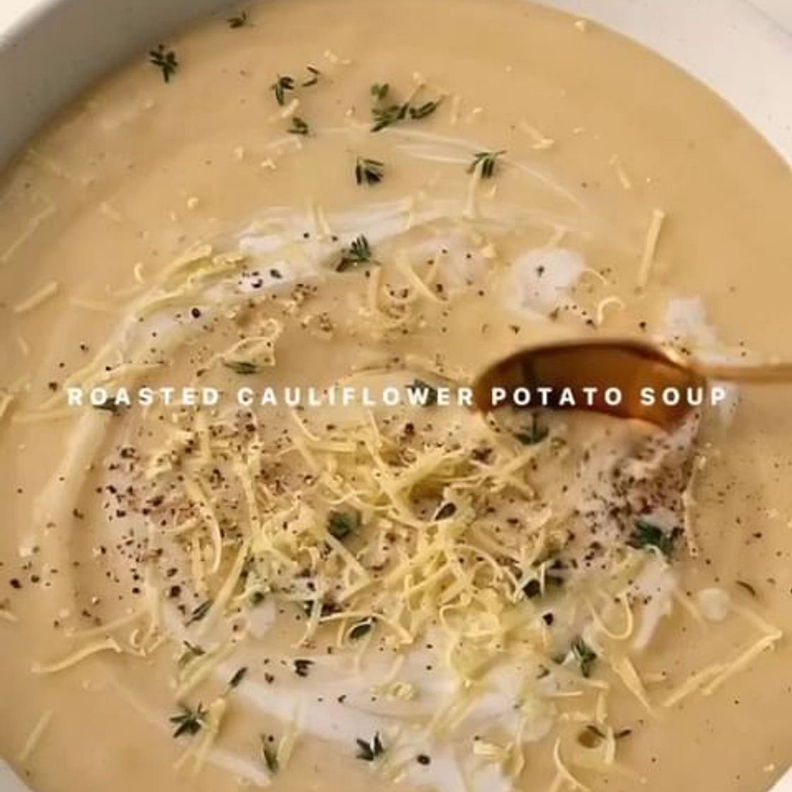 ROASTED CAULIFLOWER POTATO SOUP 💛
