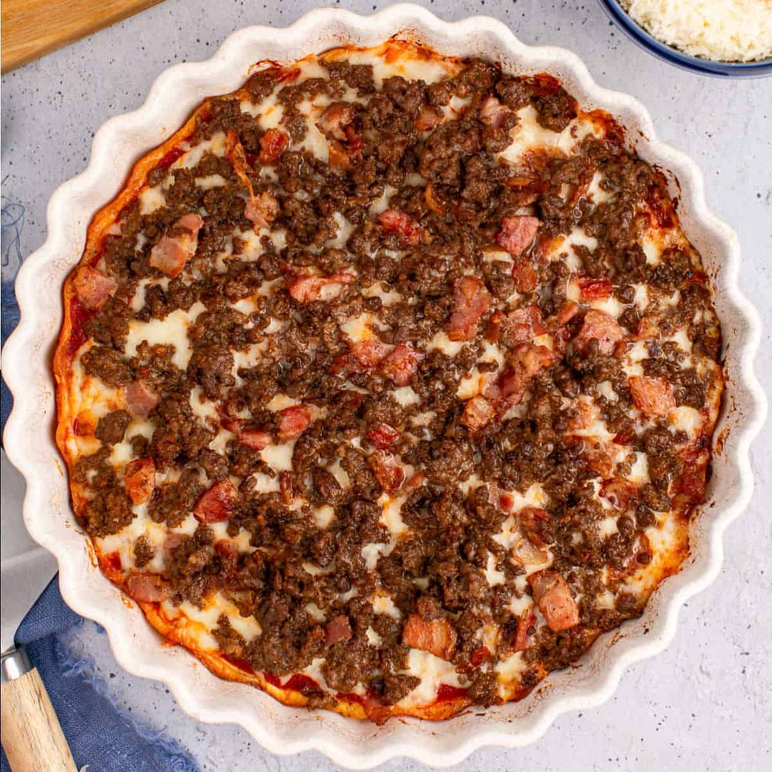 Bacon & Bison Low Carb Pizza