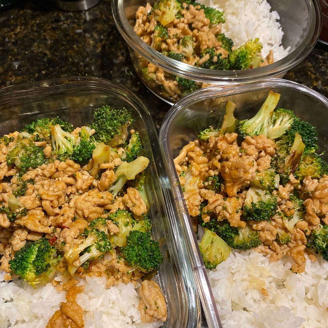 Honey Sriracha Ground Chicken and Broccoli