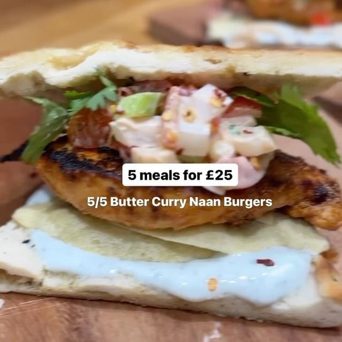 Butter Chicken Naan Burgers