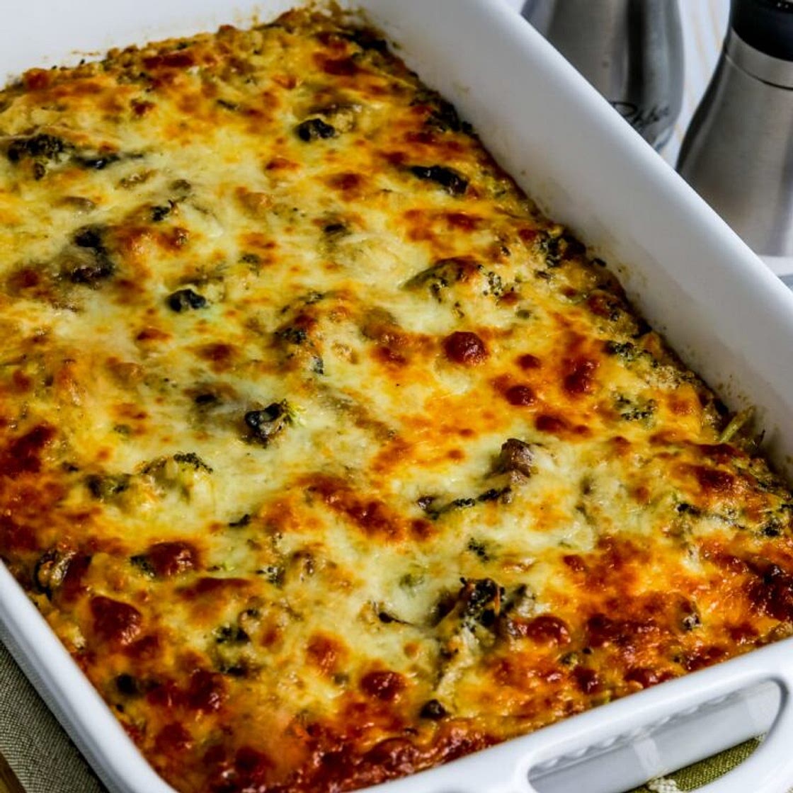 Cheesy Vegetarian Casserole (with Cauliflower Rice)