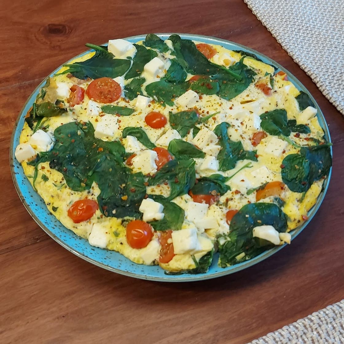 Spinat Omelette mit Feta