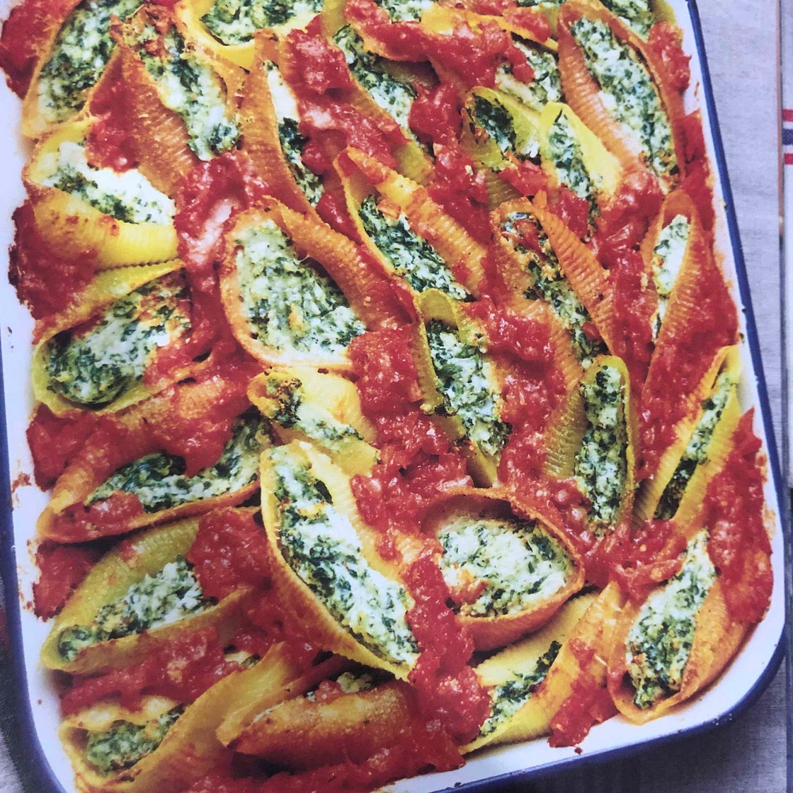 Conchiglione farcis aux épinards
