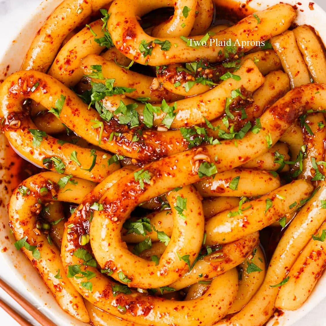 Chili garlic potato noodles 