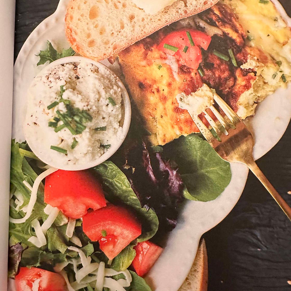 Omelette à la ciboulette et au Boursin