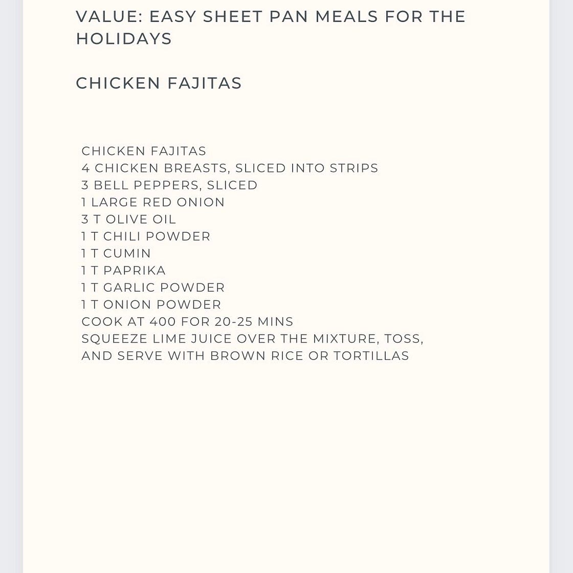 Chicken Fajitas 