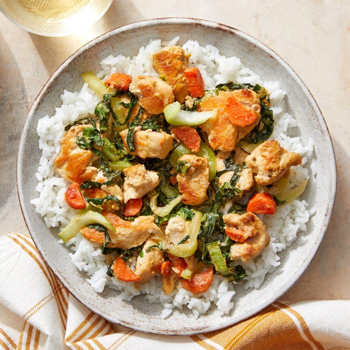 Sweet & Savory Sesame Chicken with Vegetables & Jasmine Rice