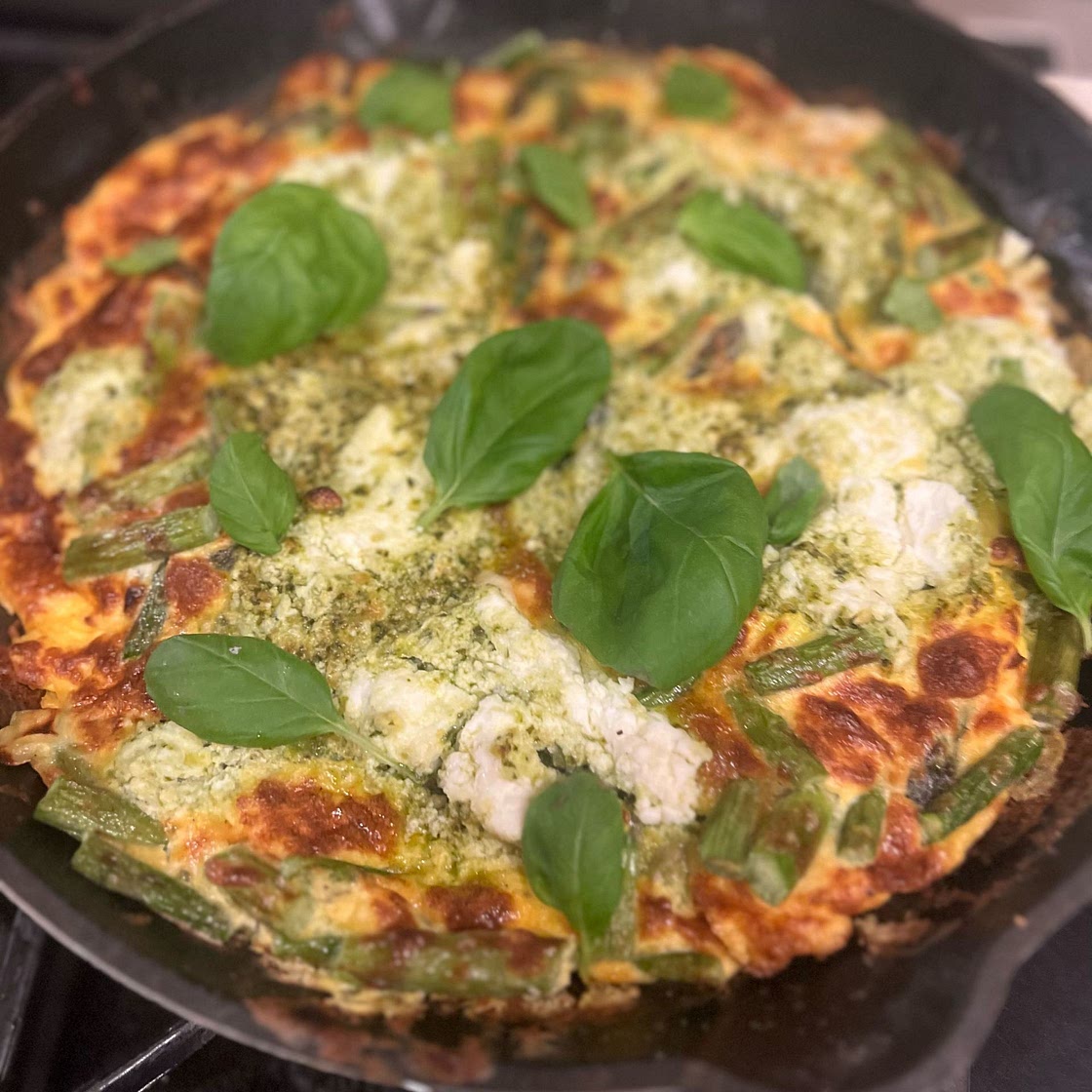 Frittata with Asparagus, Leek & Ricotta