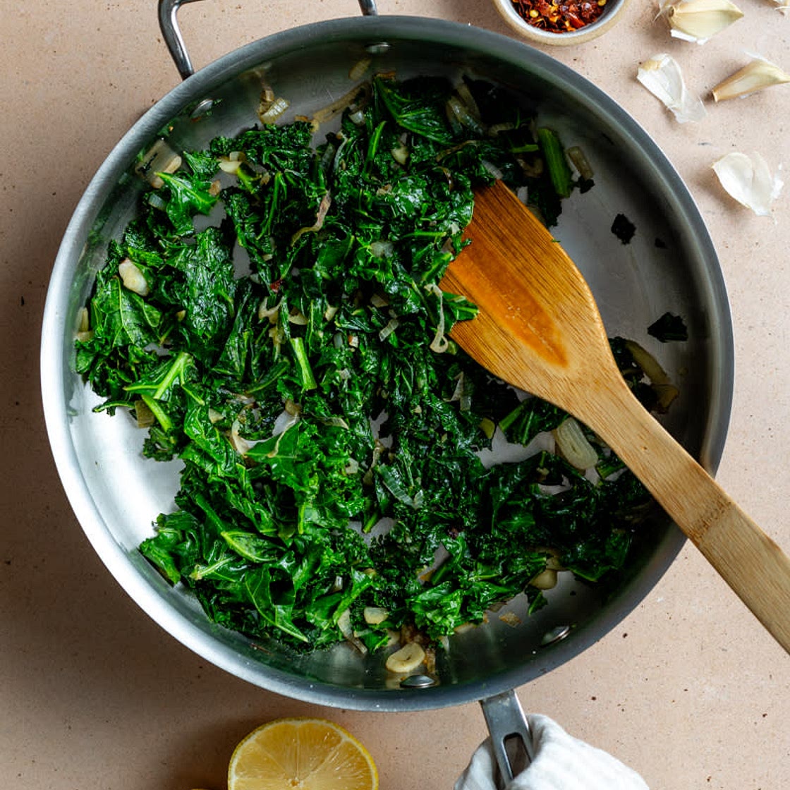 Quick & Easy Garlicky Sauteed Kale (Healthy Side Dish)