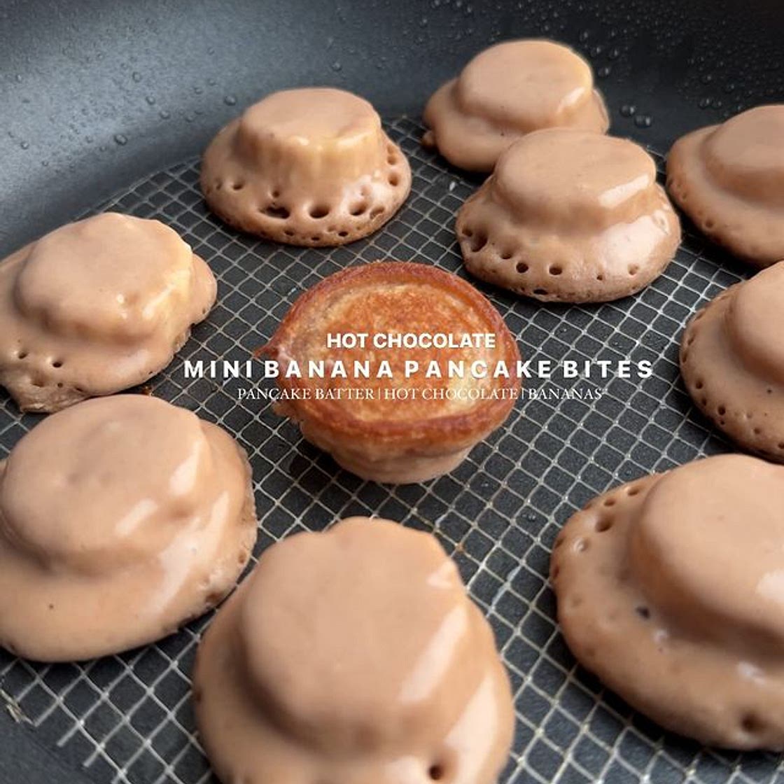 Mini Hot Chocolate Banana Pancake Bites