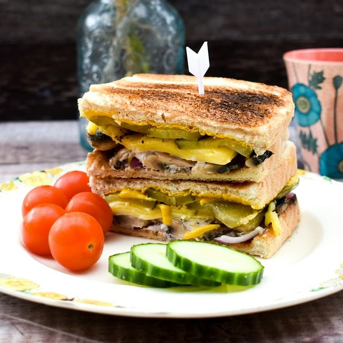 Vegan Cuban Sandwich with Mushrooms