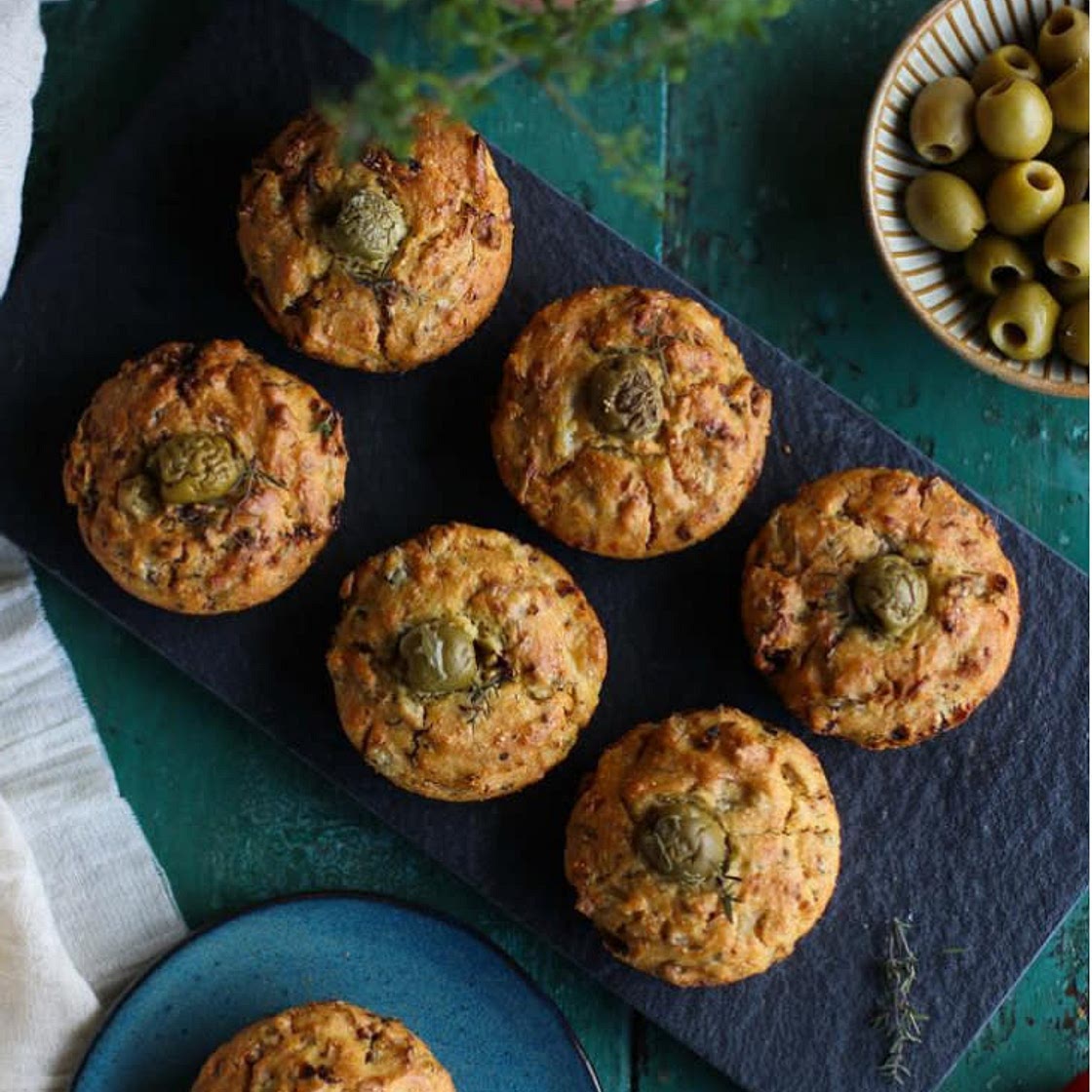 Savoury Sun-Dried Tomato & Olive Muffins