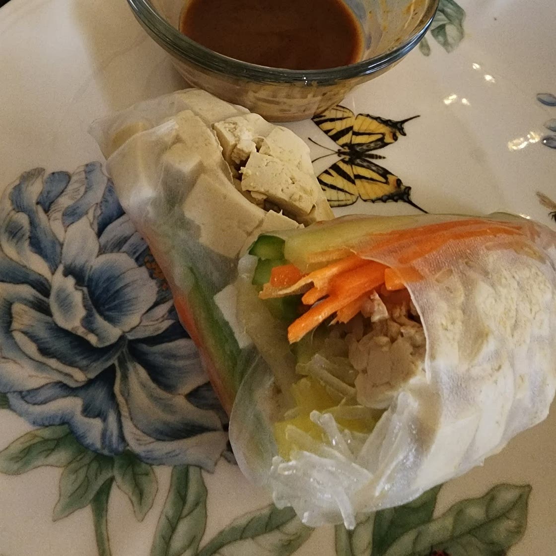 Peanut Tofu Spring Rolls