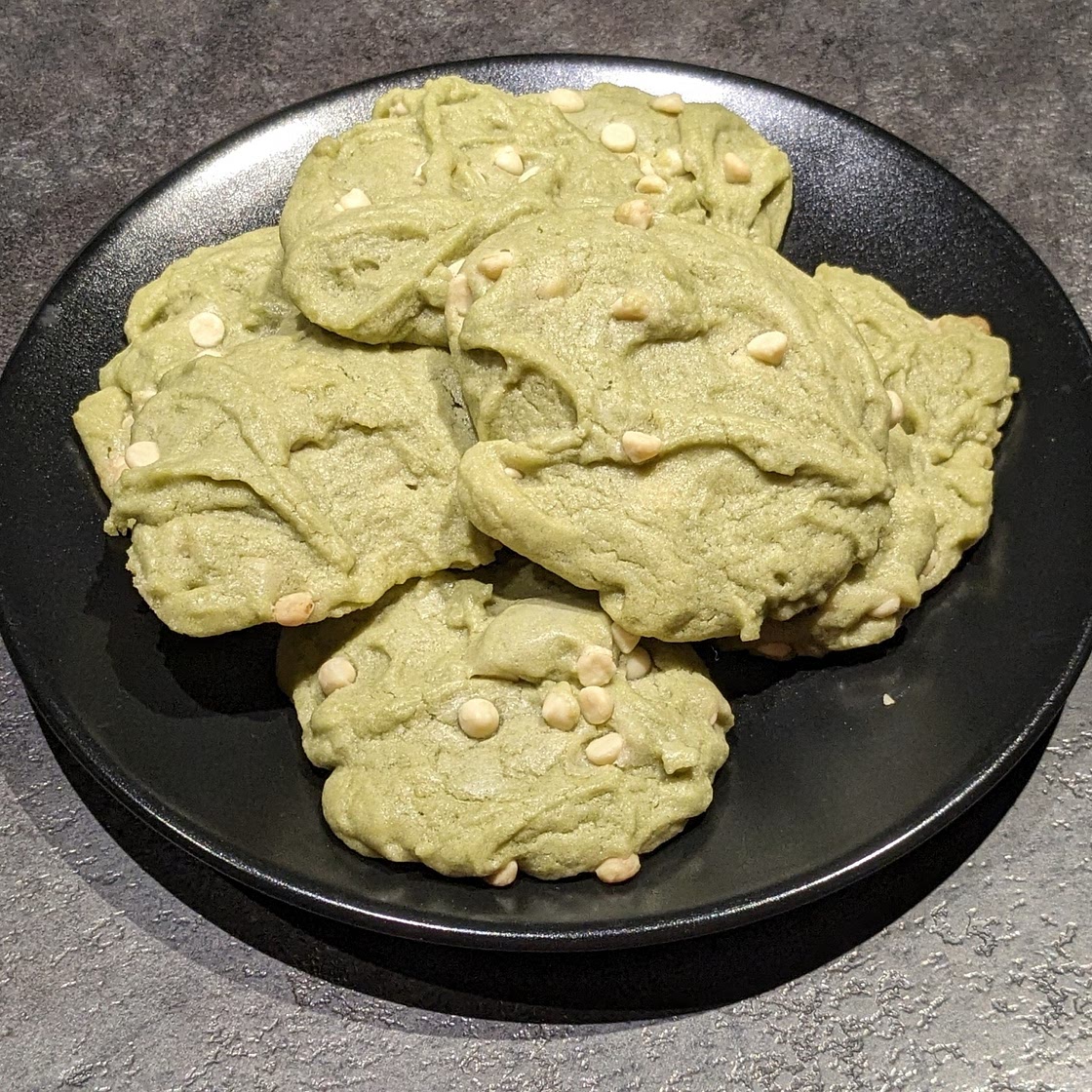 Cookies au matcha et au chocolat blanc