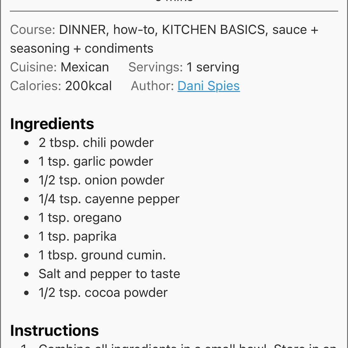 Taco seasoning 