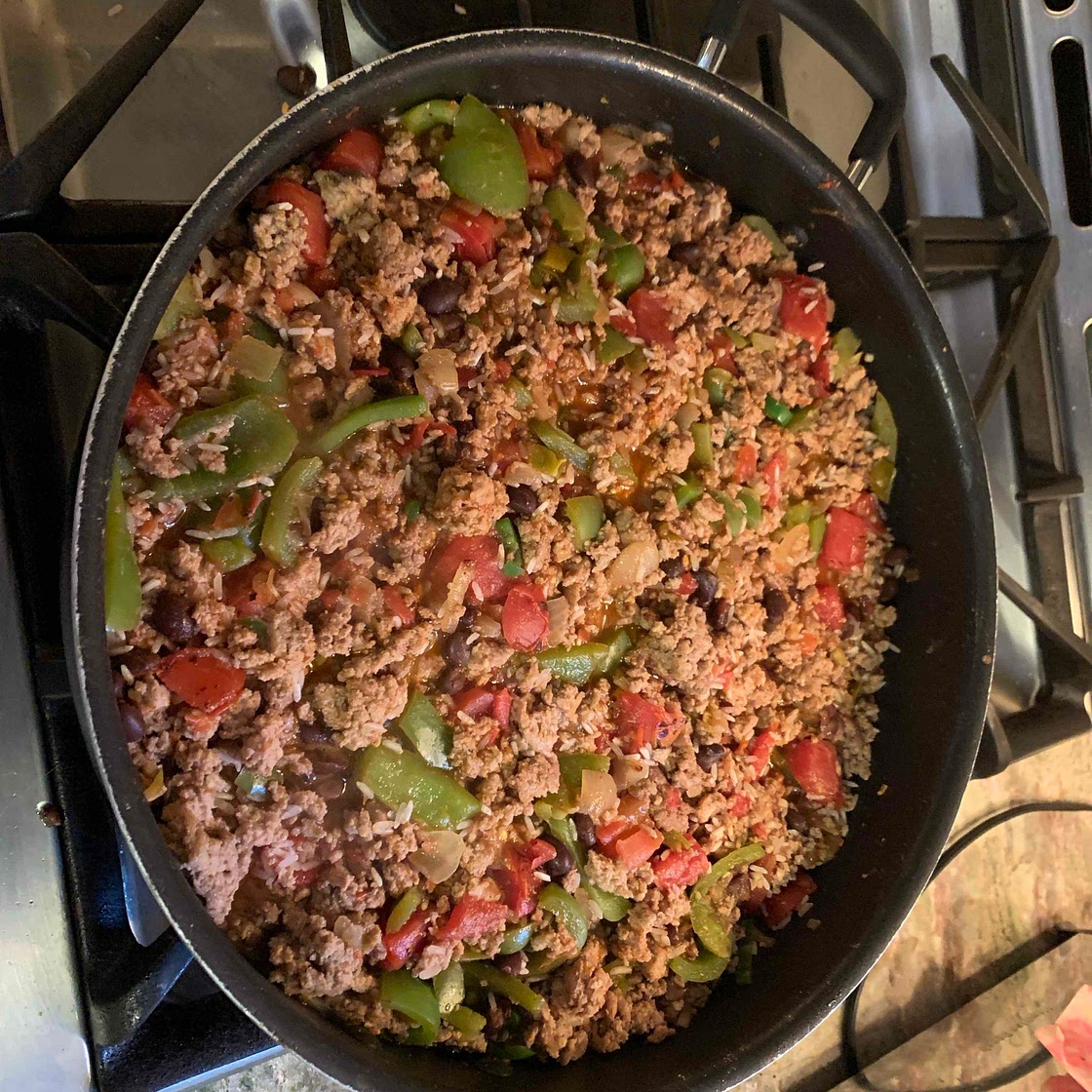 Healthy Turkey Taco Skillet with Rice (One-Pan)