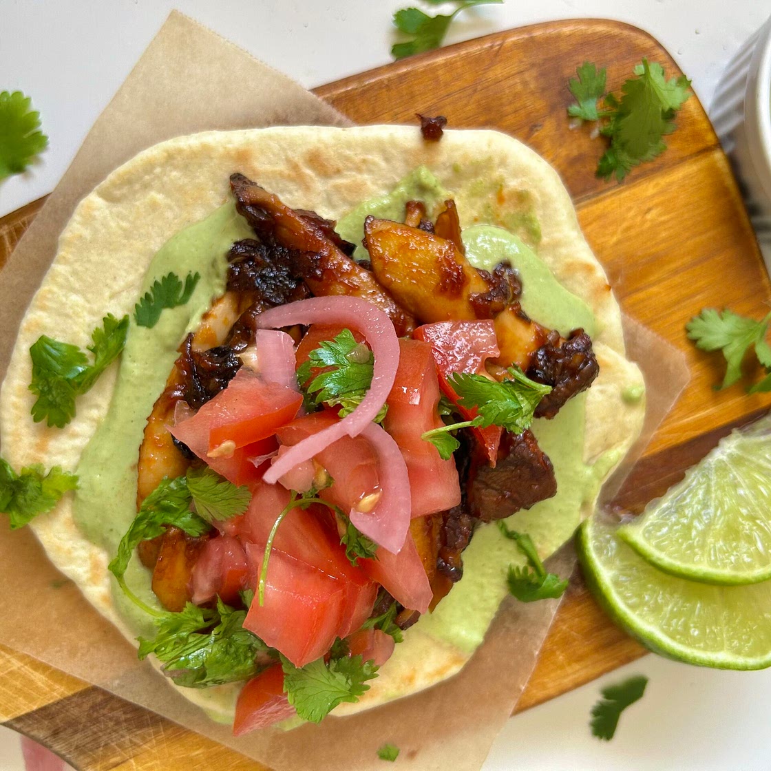 Pulled Oyster Mushroom Tacos