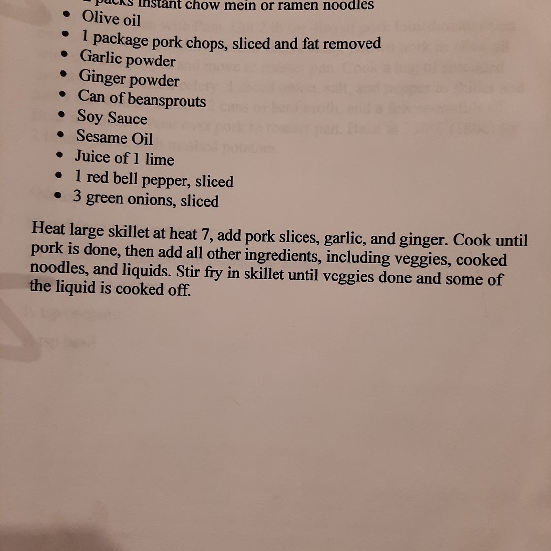Pork Stir Fry (Jamie Oliver style)