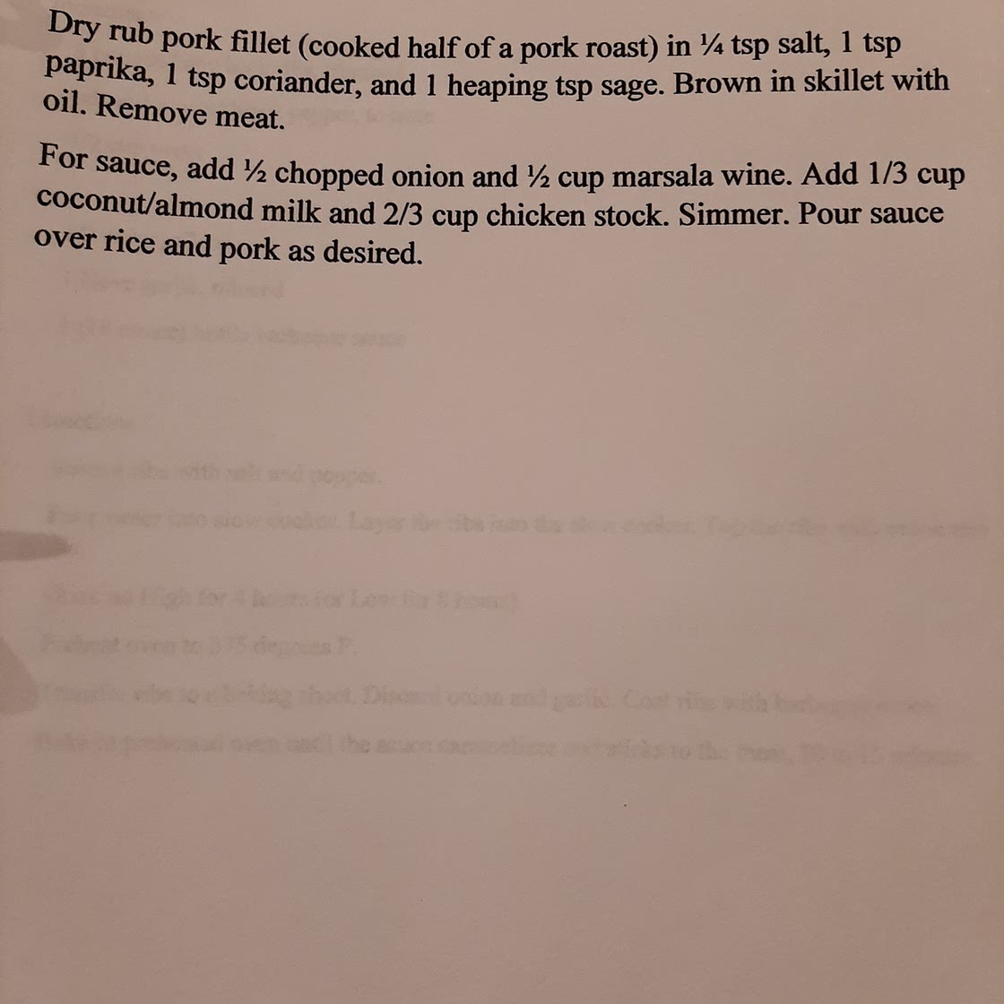 Pork Marsala