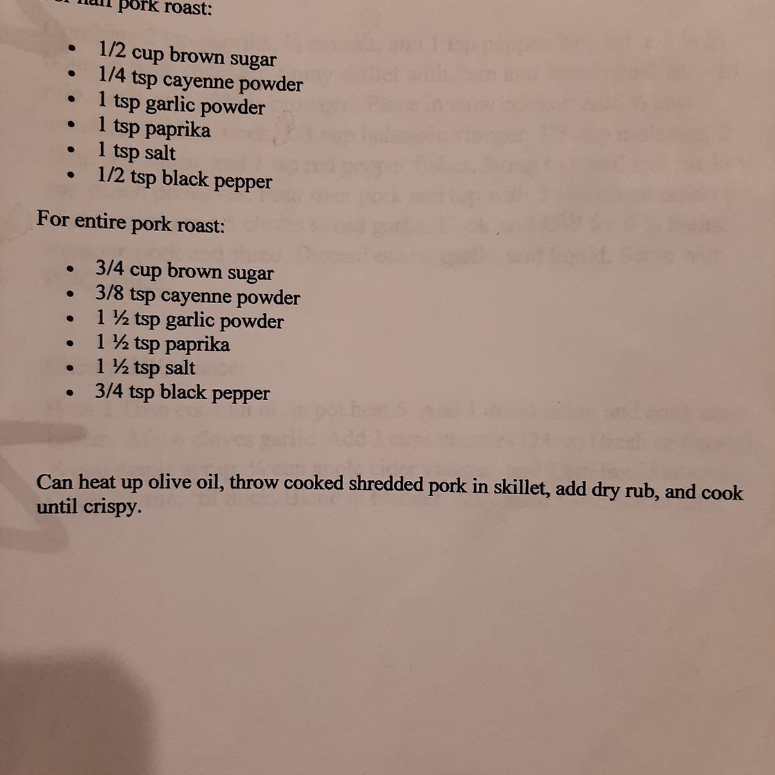BBQ Pork Dry Rub