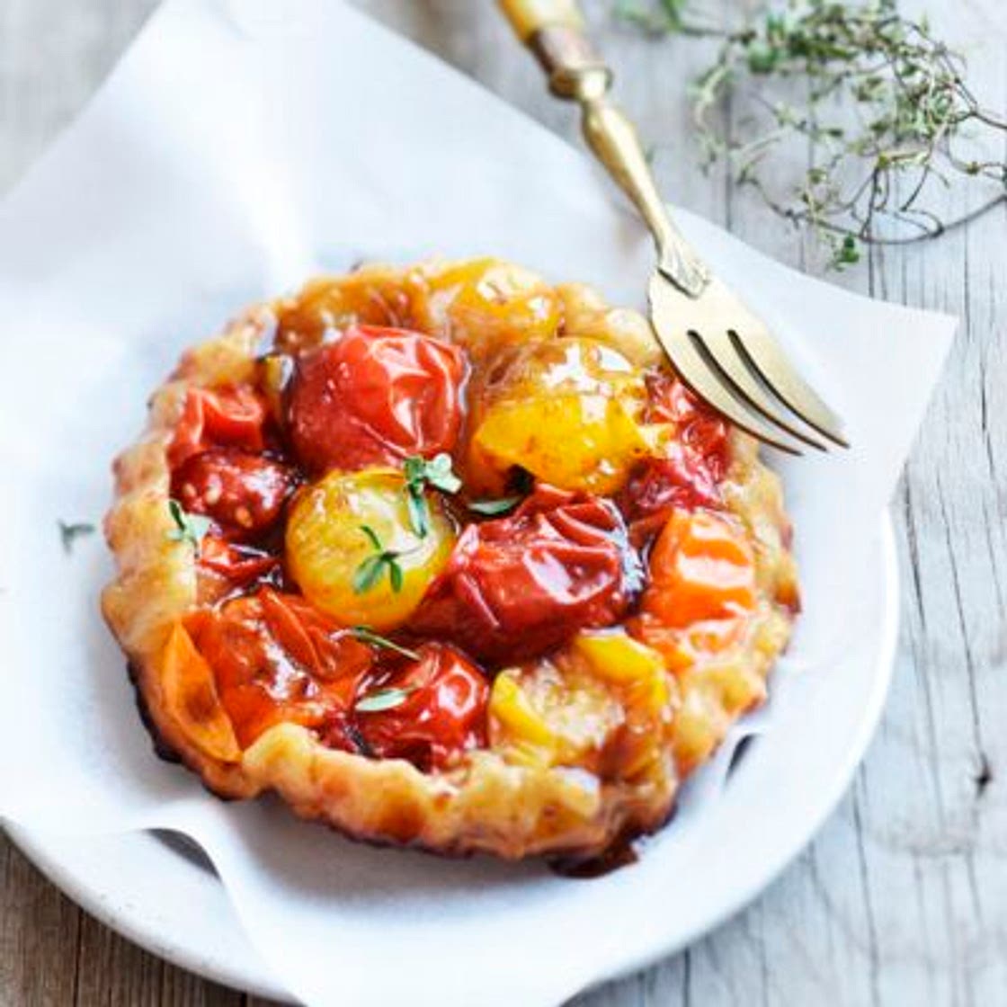 Tatin de tomates au miel et vinaigre balsamique