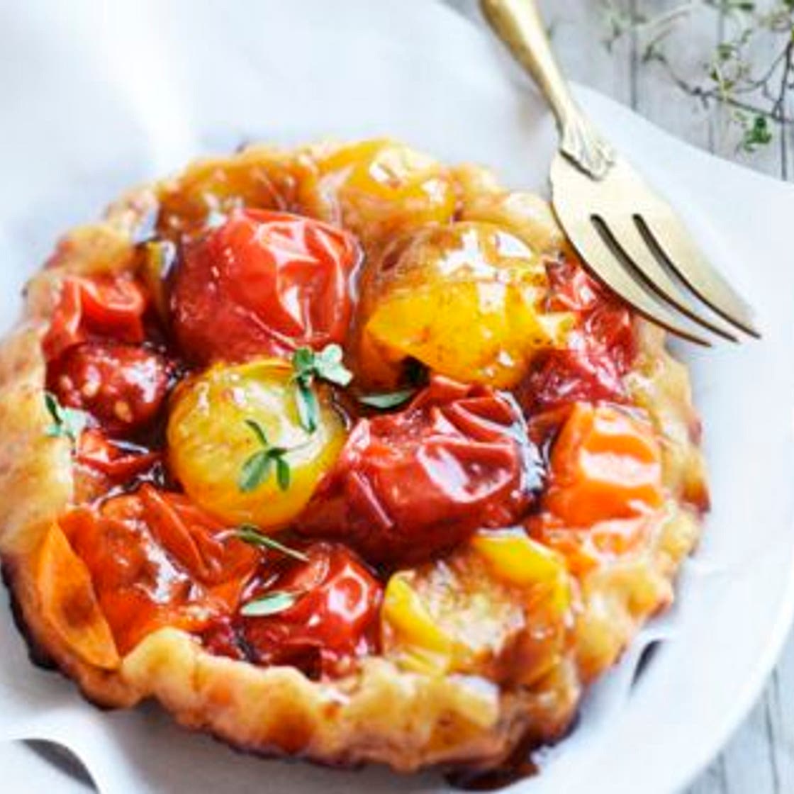 Tatin de tomates au miel et vinaigre balsamique