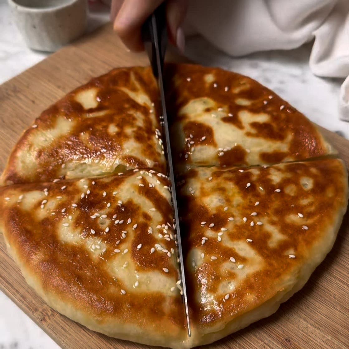 2 Ingredient Flatbread with Cheesy Potato Filling