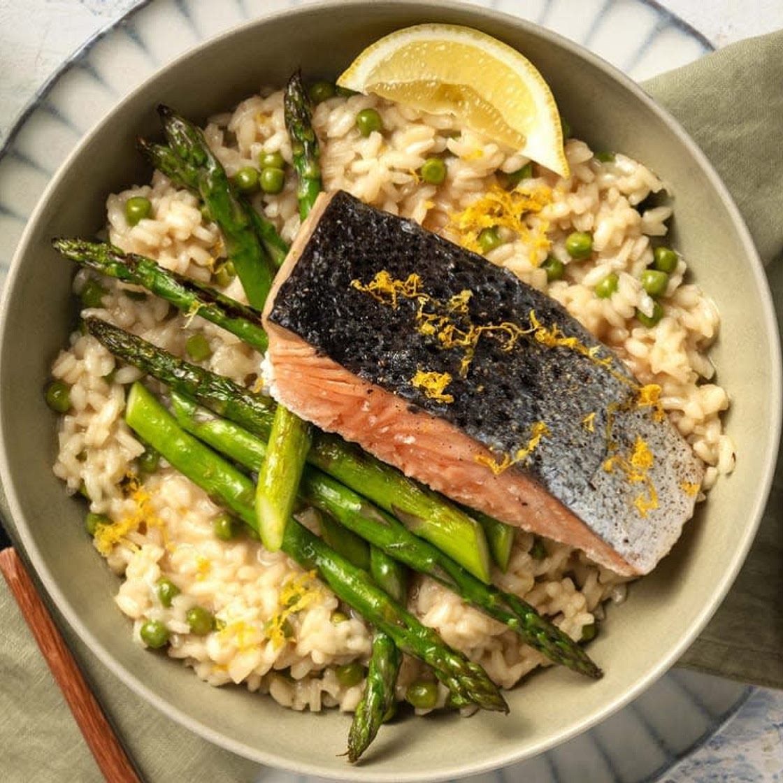Zesty Salmon on a Bed of Lemon Risotto
