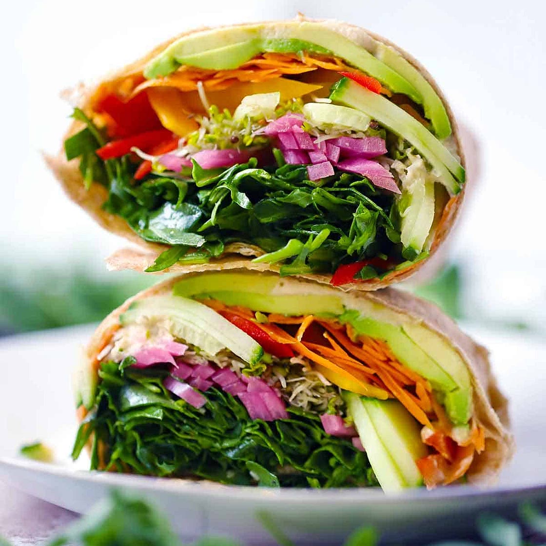 Veggie Wraps with Hummus and Avocado