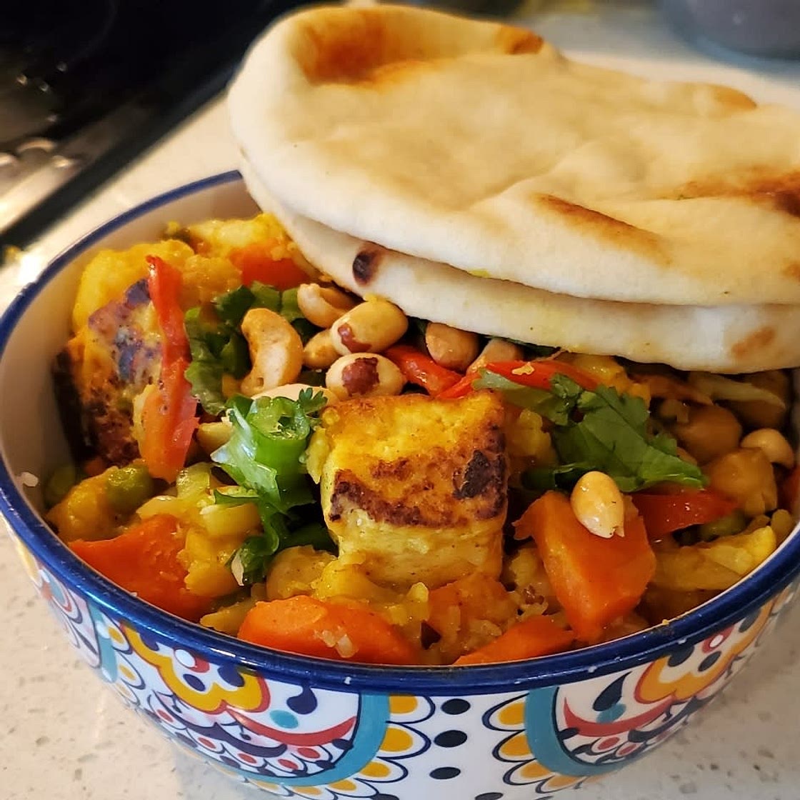Thai Peanut Coconut Cauliflower Chickpea Curry