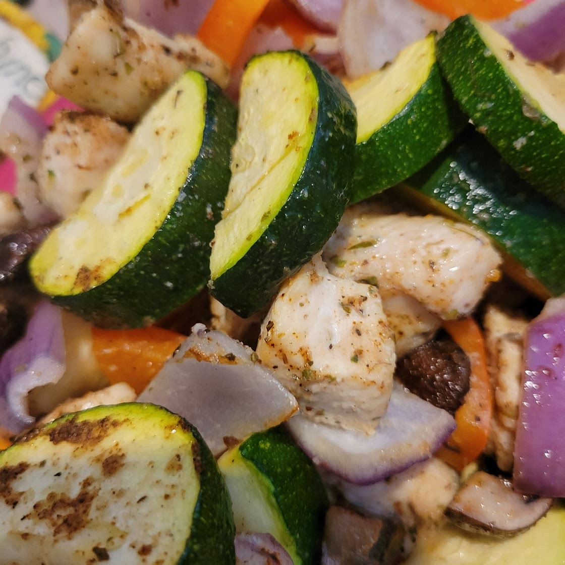 10 Minute Roasted Chicken and Vegetables - Air Fryer Recipe