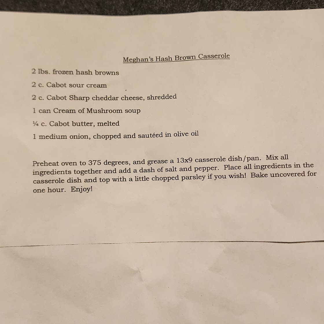 Hash Brown Casserole