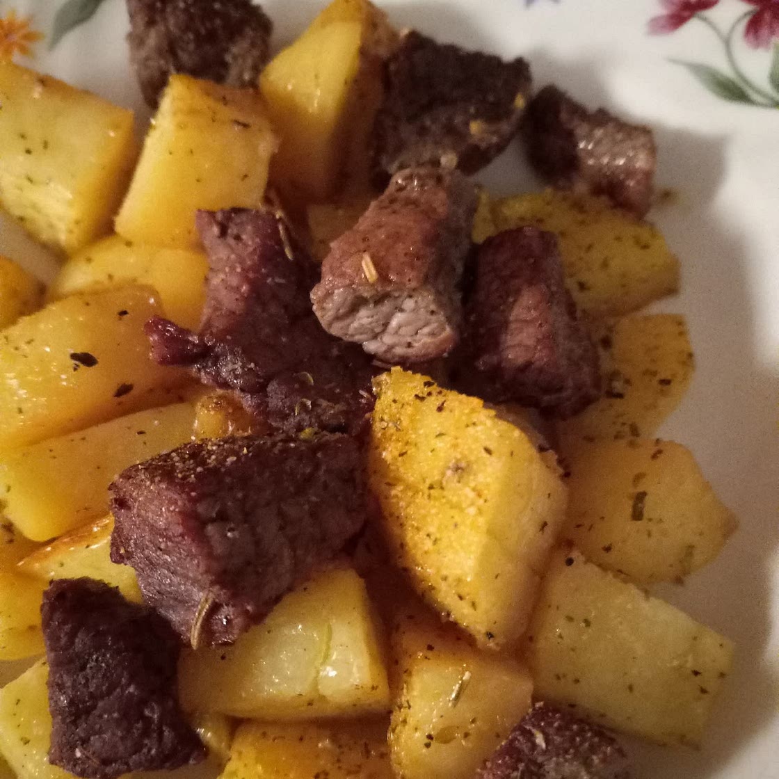 Asian Steak Bites and Potatoes