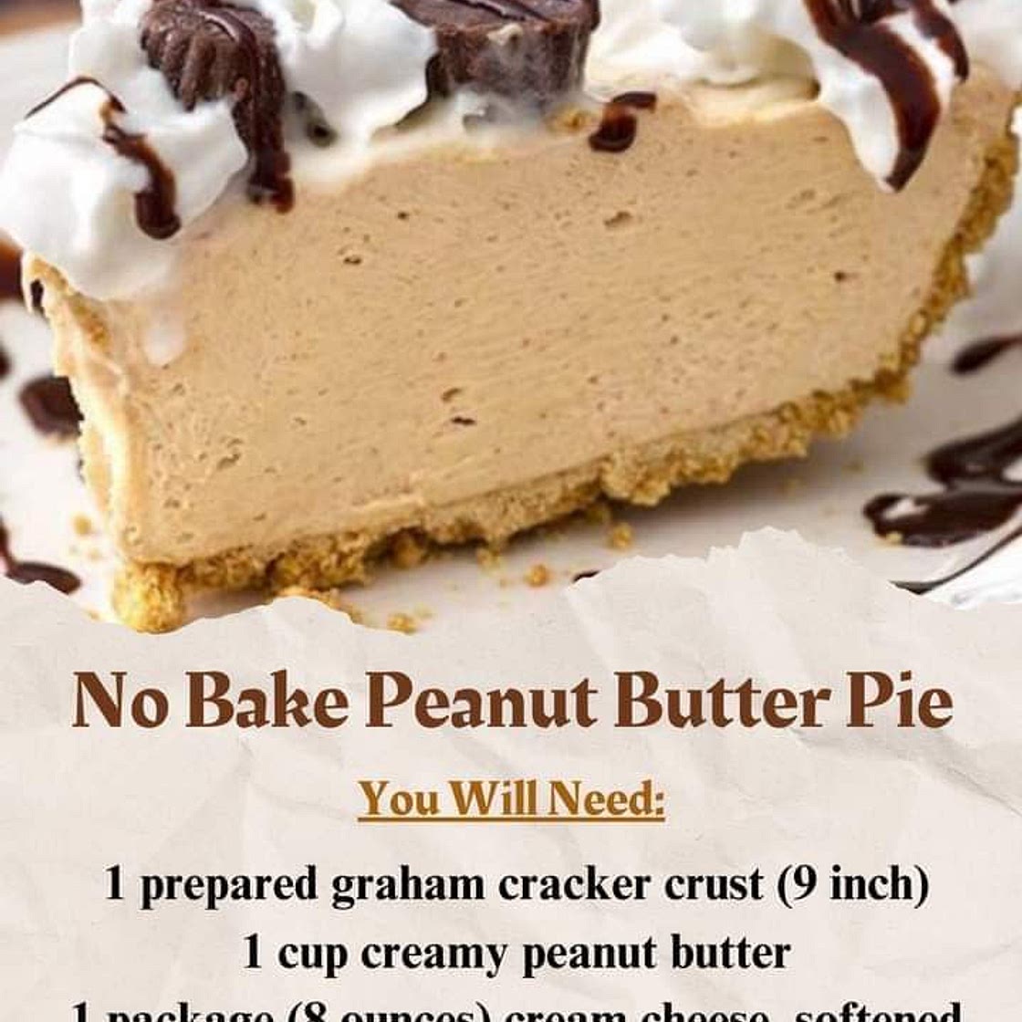 No Bake Peanut Butter Pie