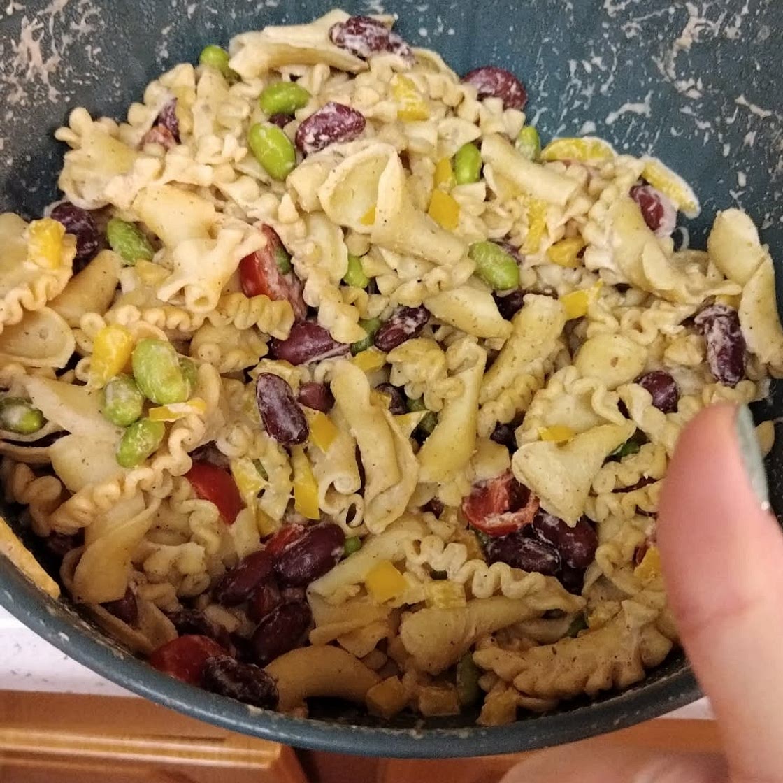 Protein Pasta Salad (low-calorie, vegan)