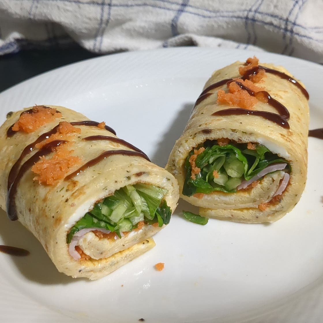 10 pm filled omelette wrap