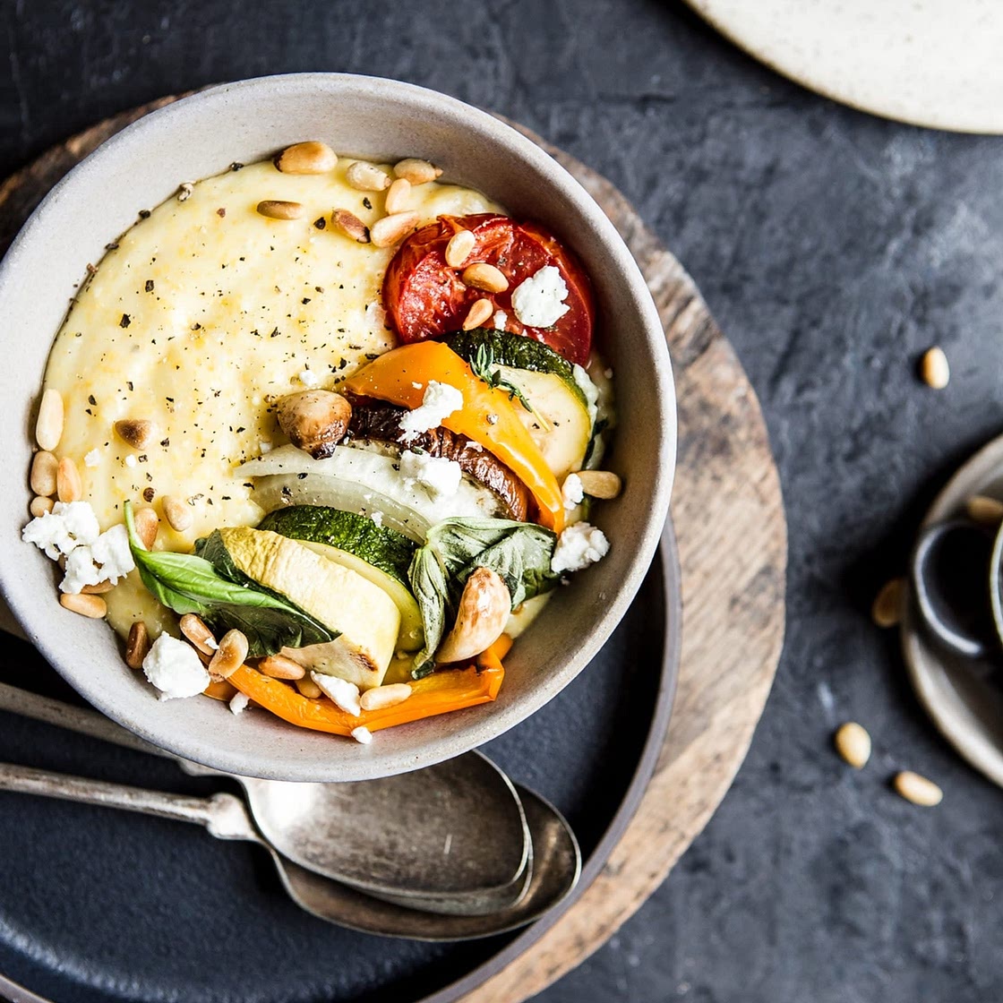 Creamy Goat Cheese Polenta With Ratatouille