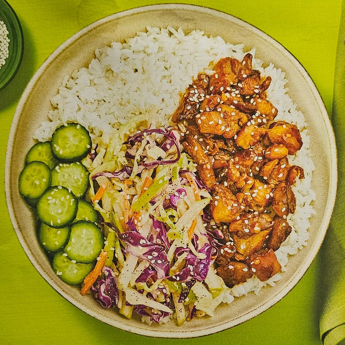 Sweet chili chicken rice bowls