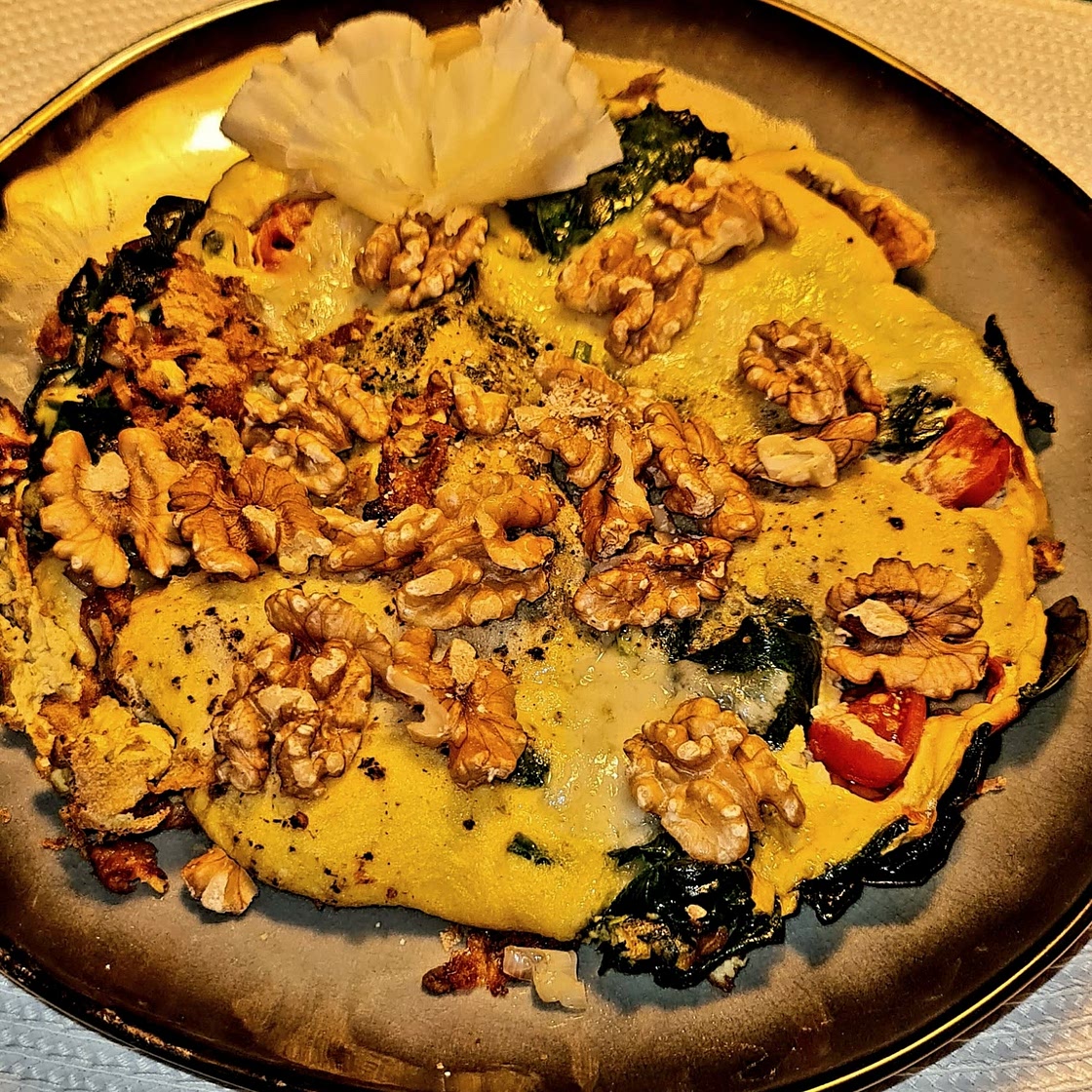 Spinat Omelette mit Feta