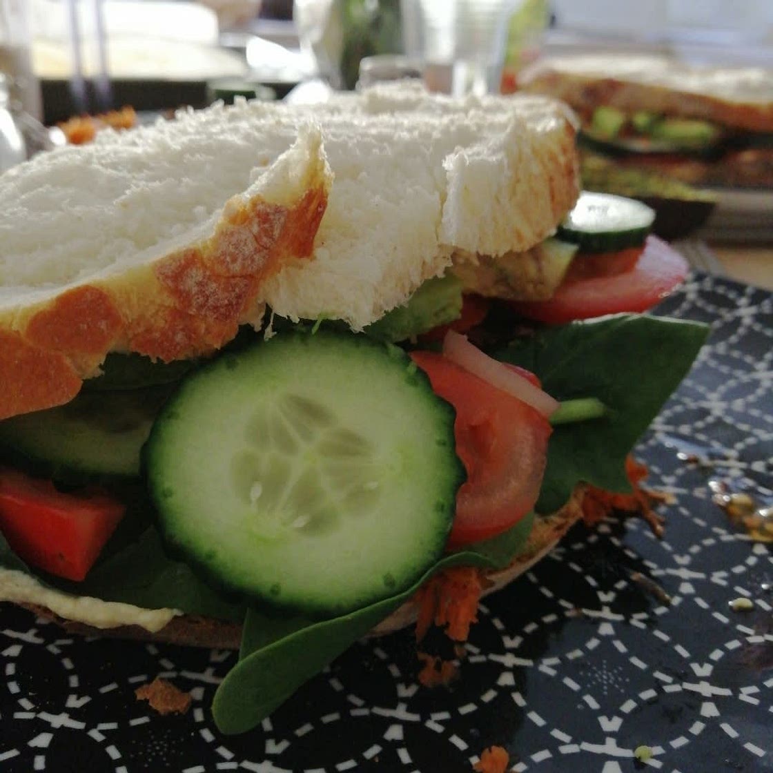 Loaded Avocado & Hummus Veggie Sandwich