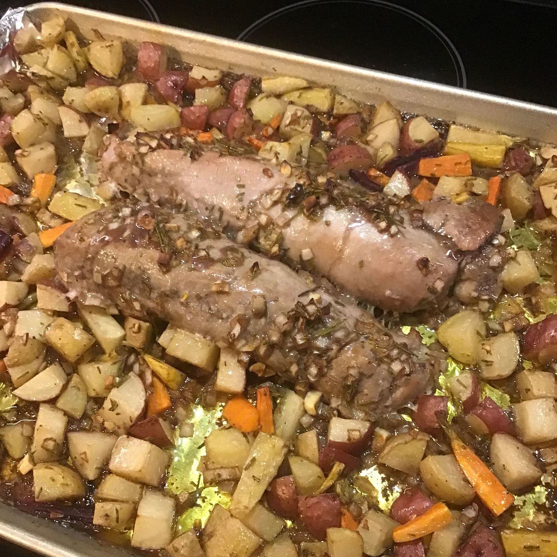 Sheet Pan Roast Pork Tenderloin with Potatoes