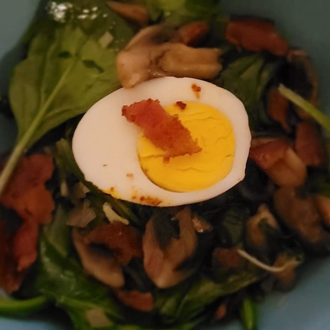 Spinach Salad with Warm Bacon Dressing