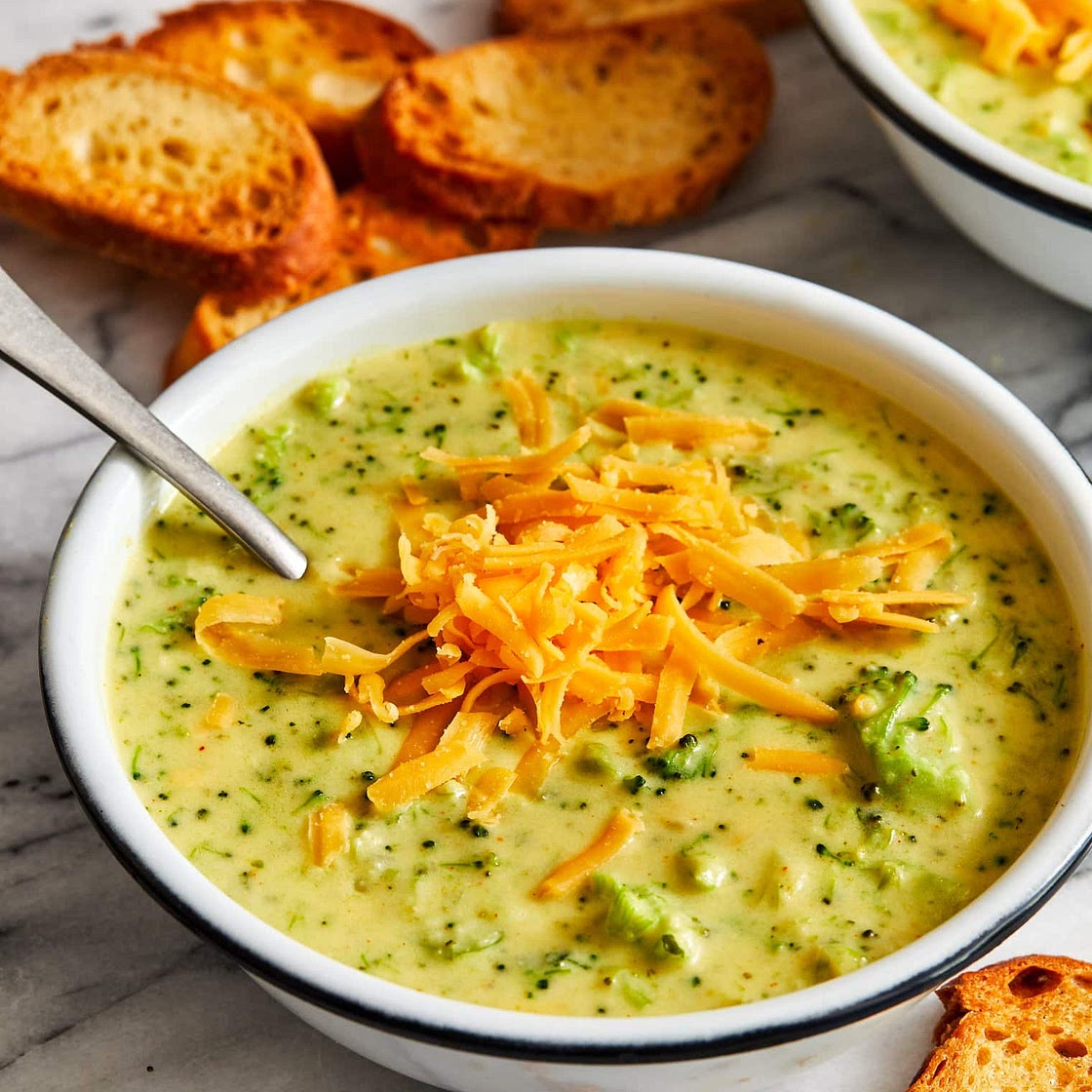 Broccoli Cheddar Soup - Healthier
