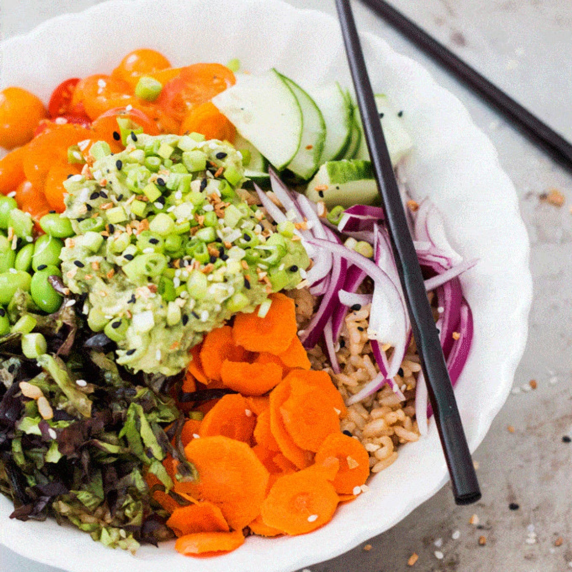Rainbow Veggie Brown Rice Bowl